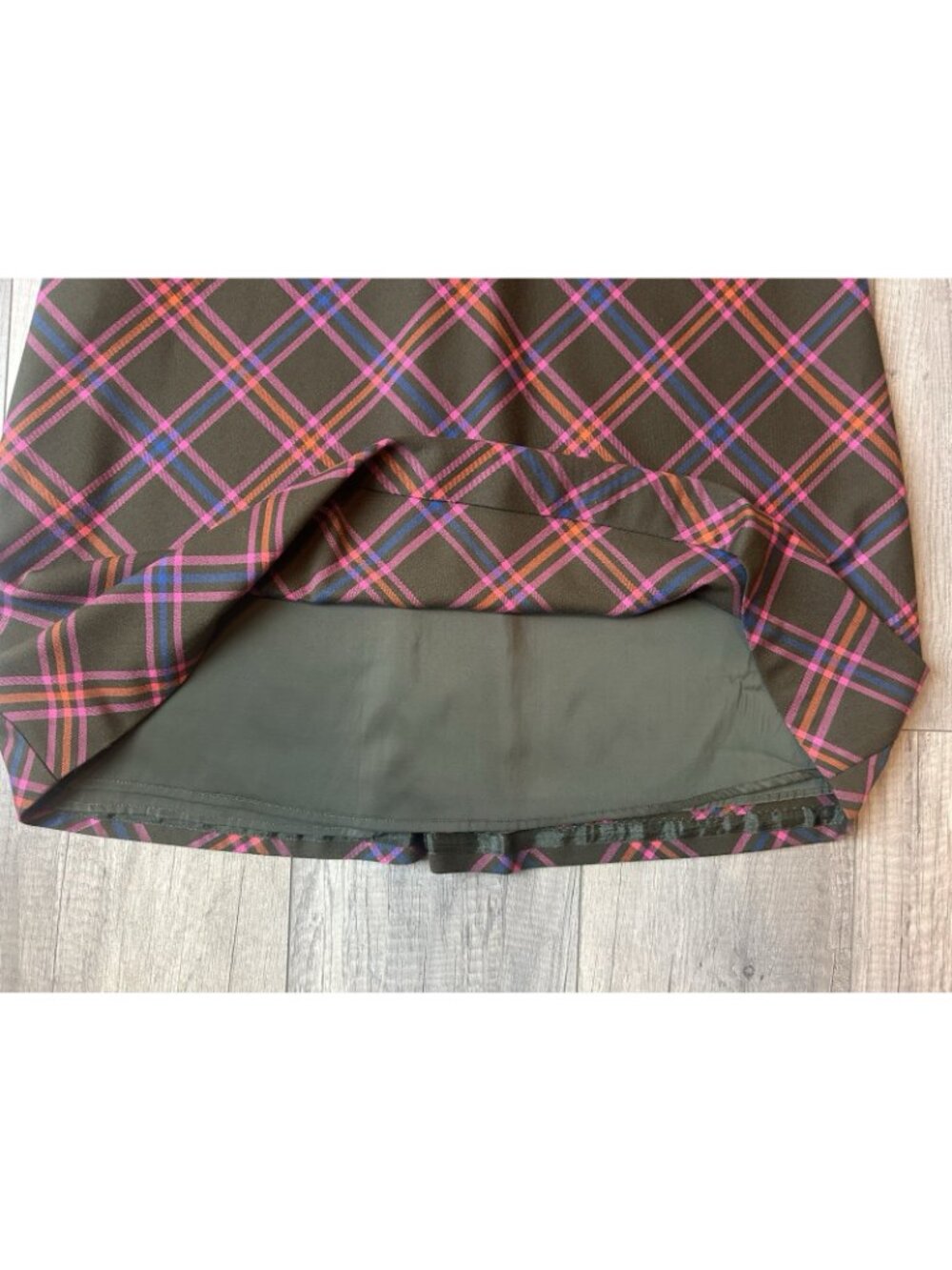 Trina Turk Delightful Dress A Line Plaid Dress Size 10 Brown Pink Wedding Guest - Picture 4 of 16